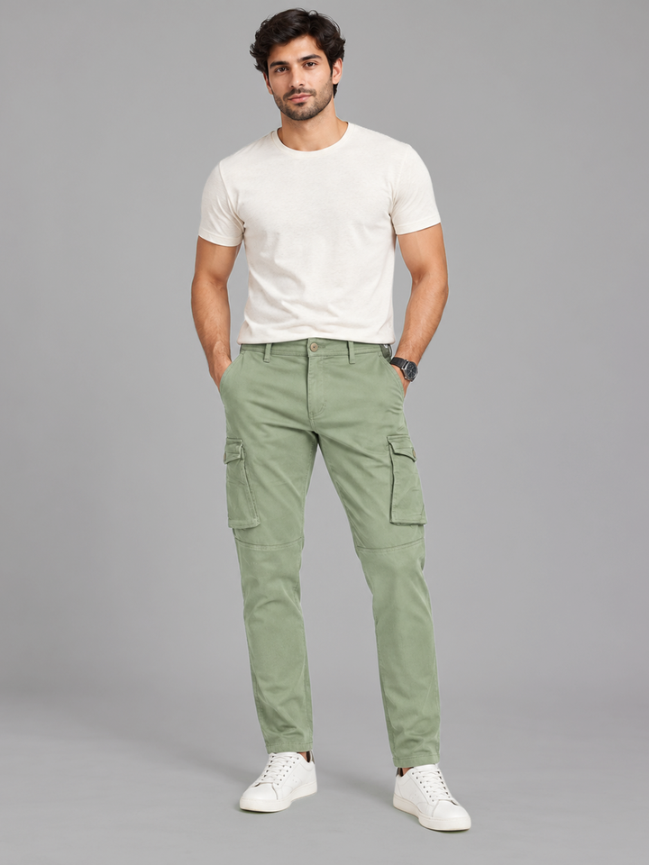 Pista Olive Casual Cargo Trousers