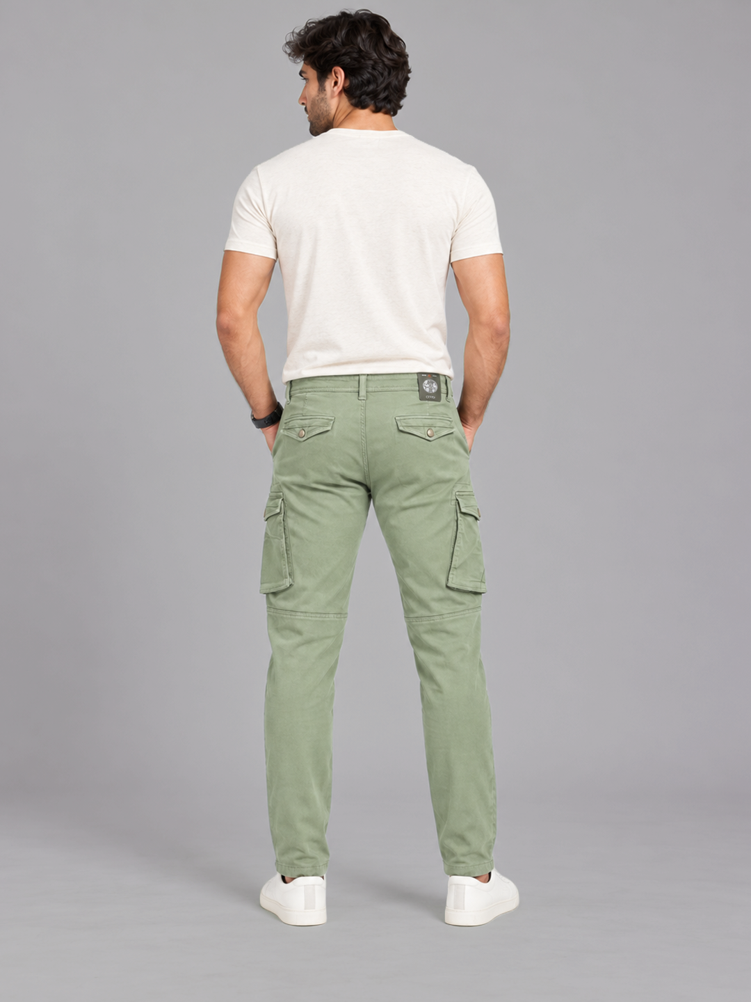 Pista Olive Casual Cargo Trousers
