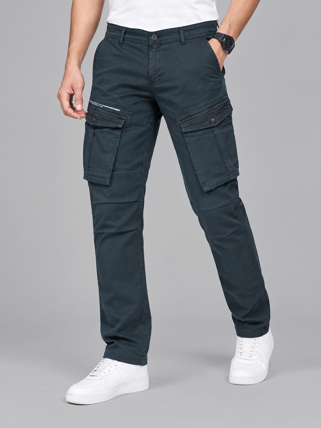 Meadow Green Casual Cargo Trousers