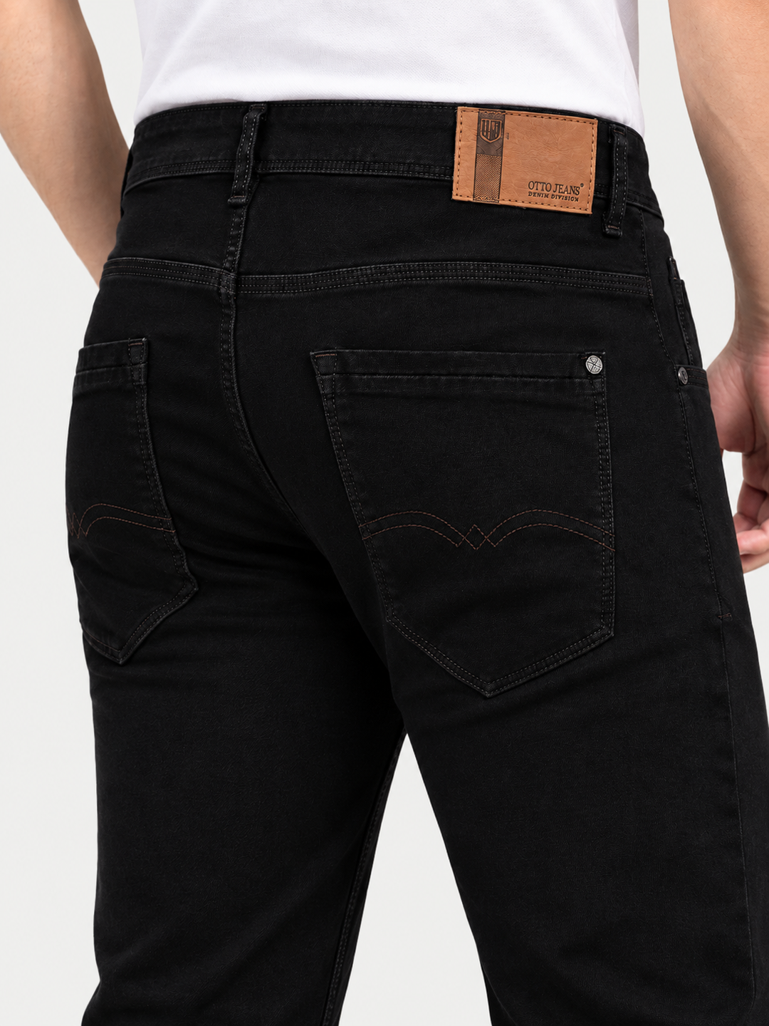 Black Denim Solid Casual Trousers