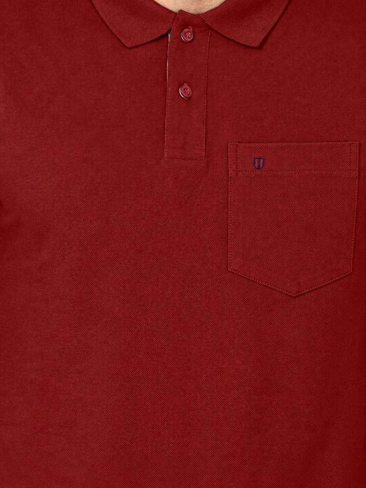 Burgundy Red Plain Polo T Shirt