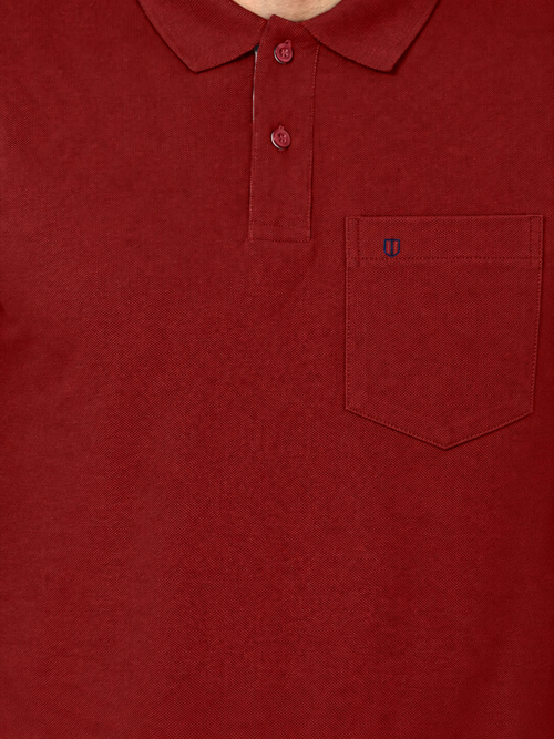 Burgundy Red Plain Polo T Shirt