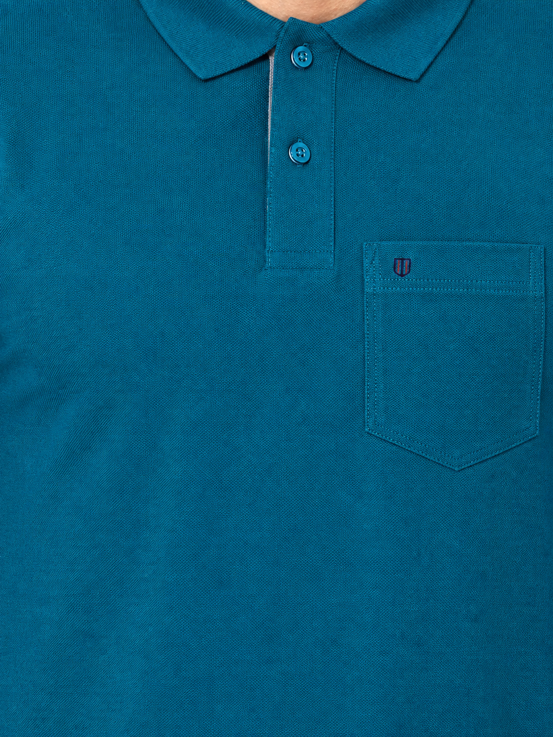Deep Teal Blue Plain Polo T Shirt