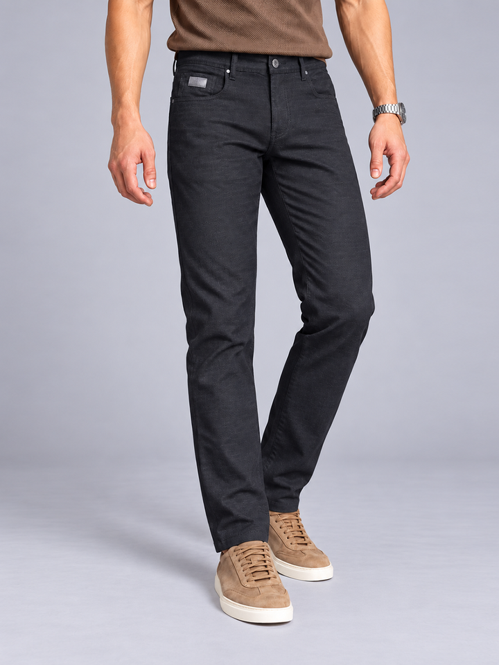 Charcoal Black Denim Casual Trousers
