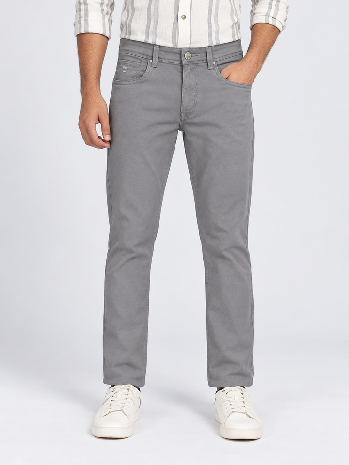 Mouse Denim Solid Casual Trousers