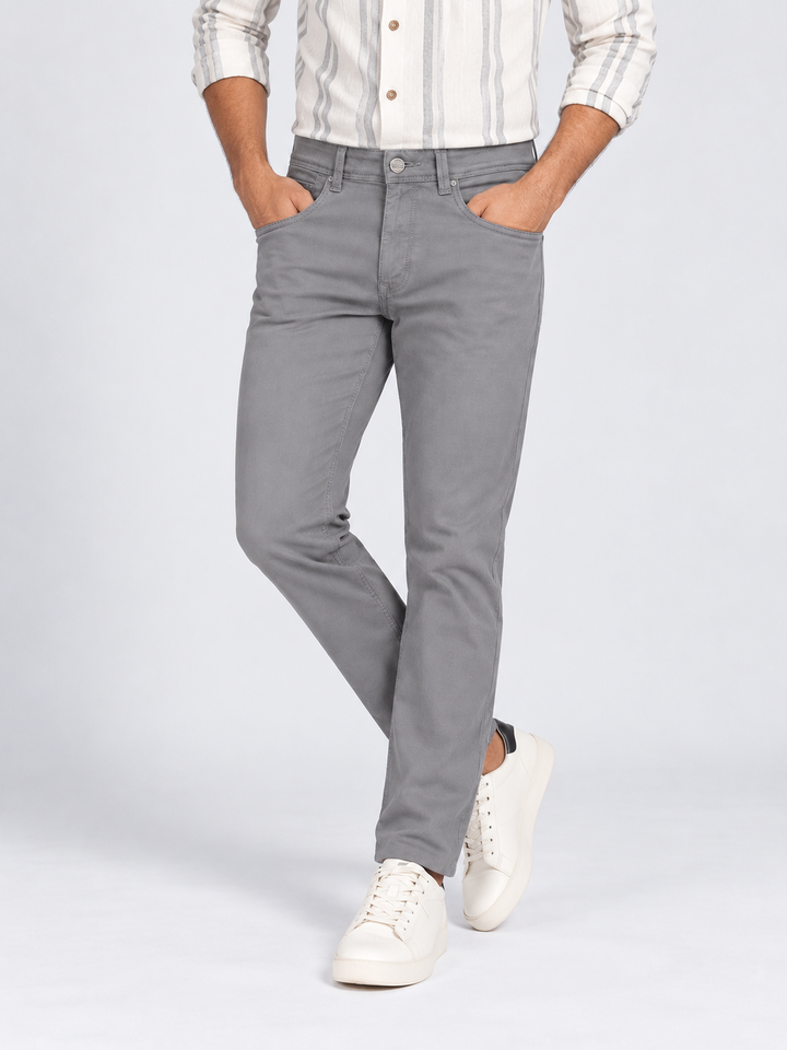 Mouse Denim Solid Casual Trousers