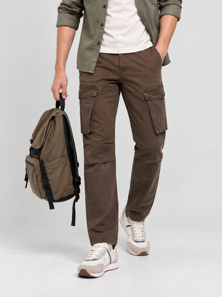 Muted Brown Casual Cargo Trouser