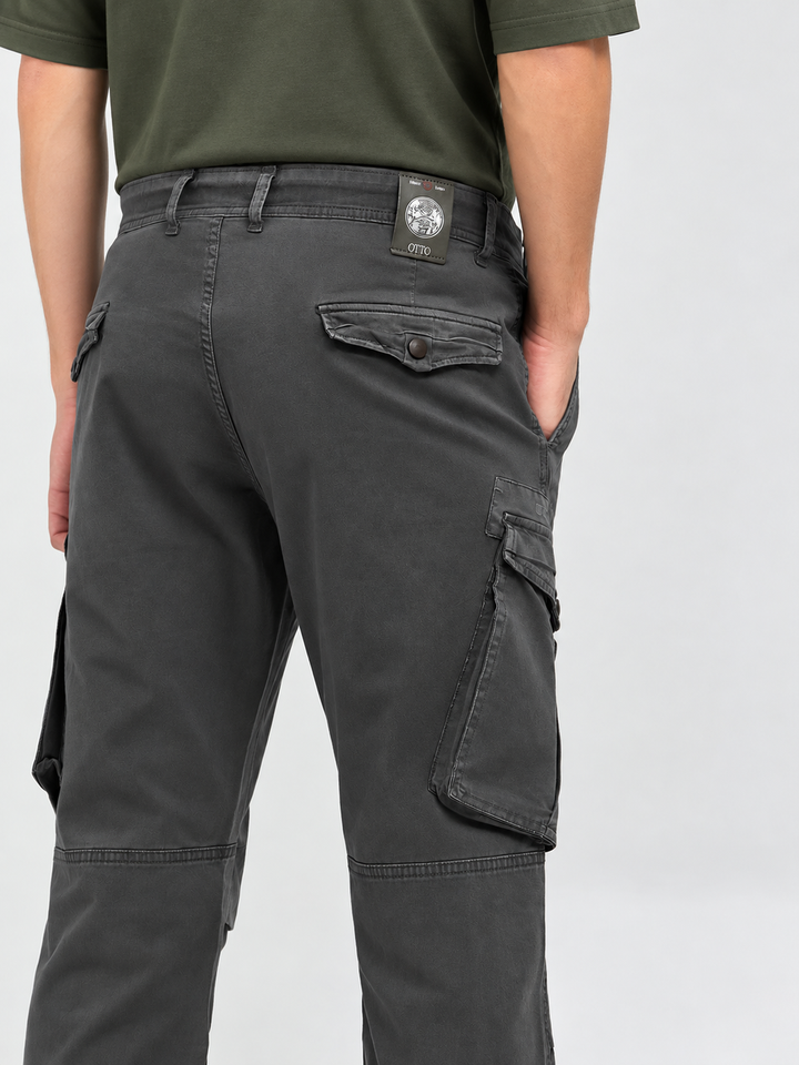 Charcoal Grey Casual Cargo Trouser