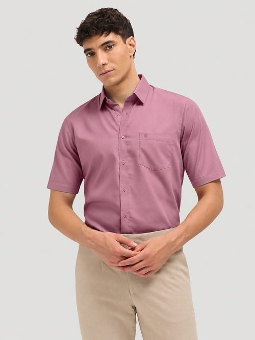 Dusty Pink Solid Formal Shirt