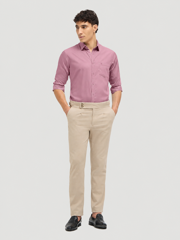 Dusty Pink Solid Formal Shirt