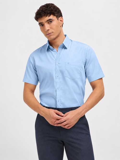 Light Blue Solid Formal Shirt