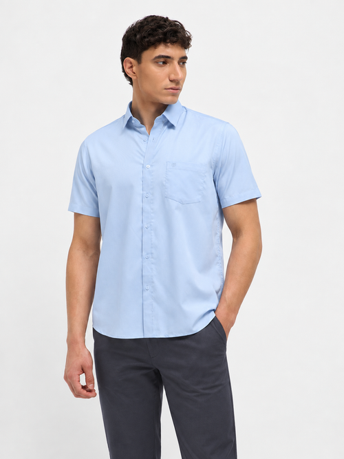 Light Blue Solid Formal Shirt