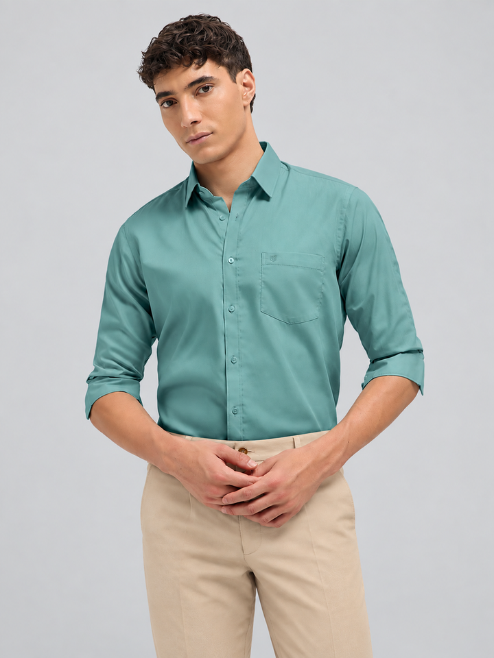 Light Mint Solid Formal Shirt