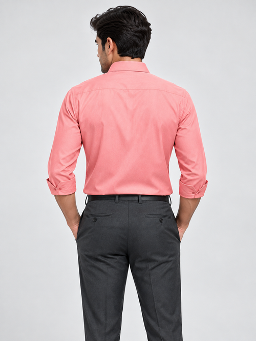 Deep Peach Solid Formal Shirt
