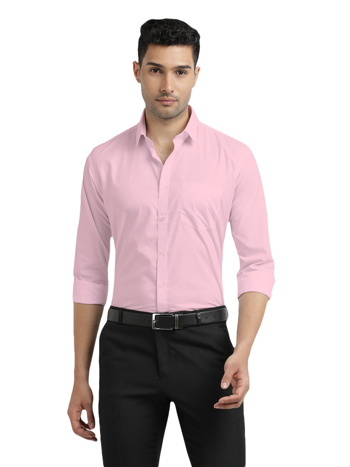 Light Pink Solid Formal Shirt