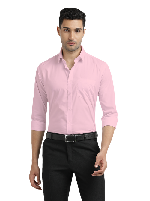 Light Pink Solid Formal Shirt