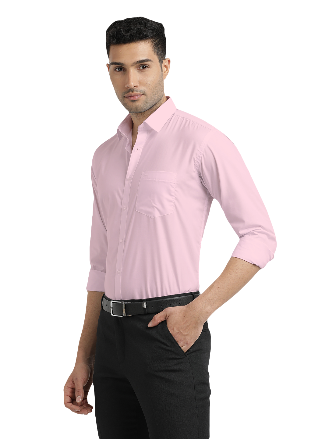 Light Pink Solid Formal Shirt