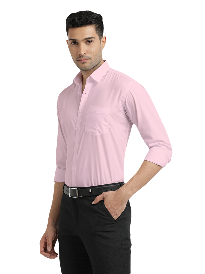 Light Pink Solid Formal Shirt