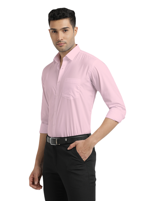 Light Pink Solid Formal Shirt