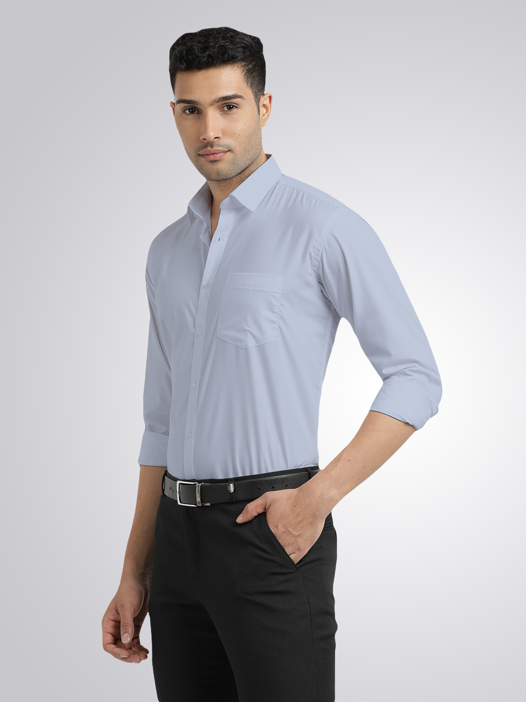 Light Blue Solid Formal Shirt