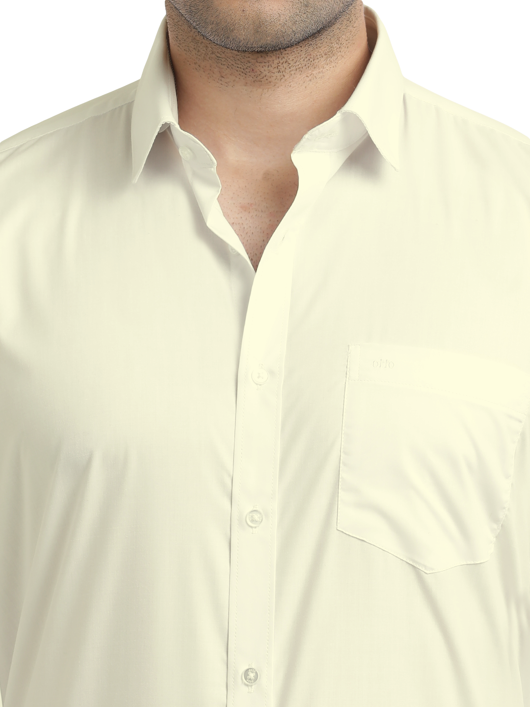 Light Beige Solid Formal Shirt