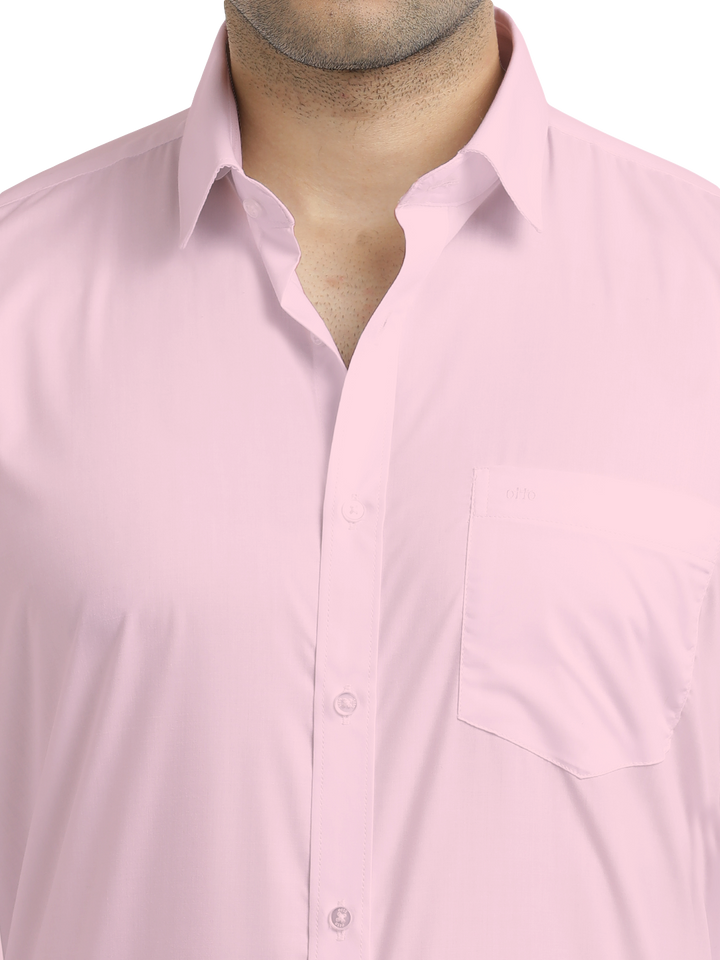 Light Pink Solid Formal Shirt