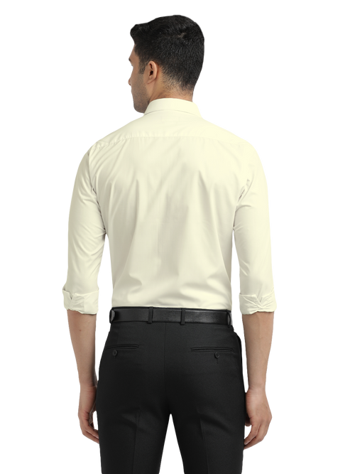 Light Beige Solid Formal Shirt