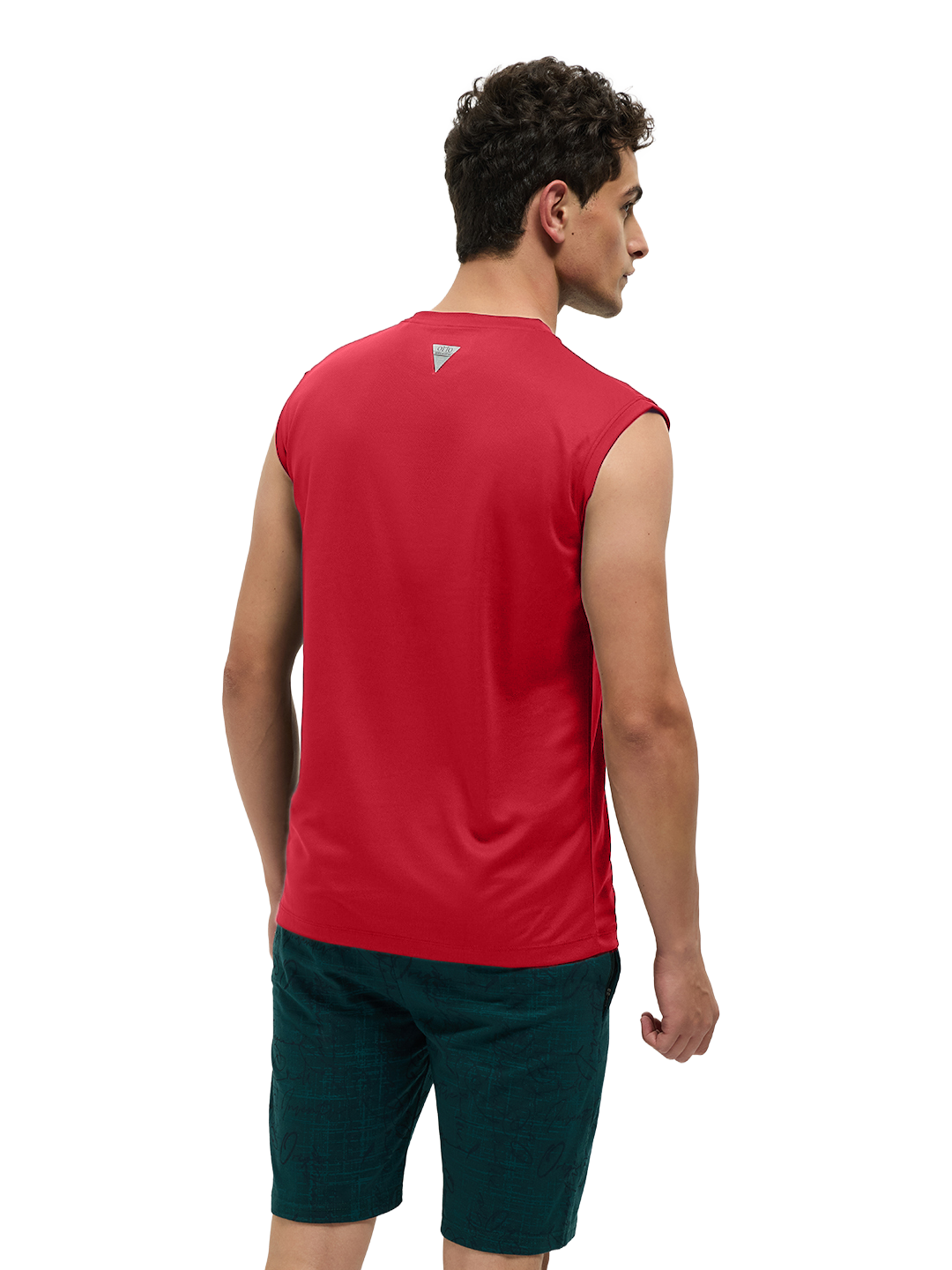 OTTO Essentials Men’s Sleeveless Gym  Premium Cotton Blend Muscle Fit High Risk Red Flexo Tank Top