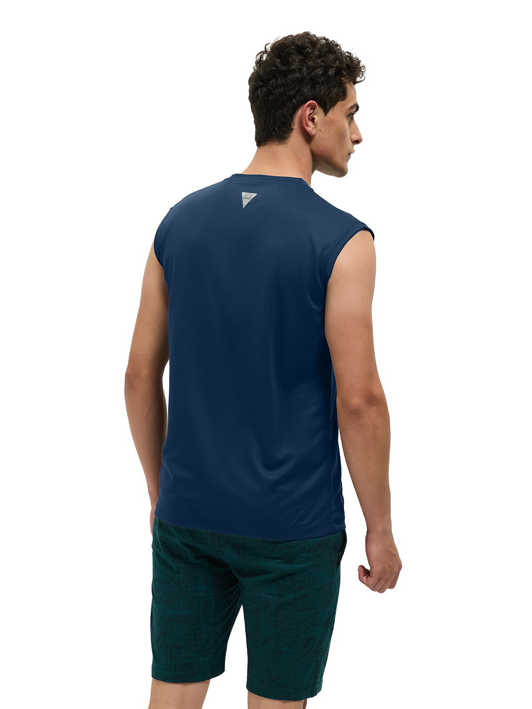 OTTO Essentials Men’s Sleeveless Gym  Premium Cotton Blend Muscle Fit Estate Blue Flexo Tank Top