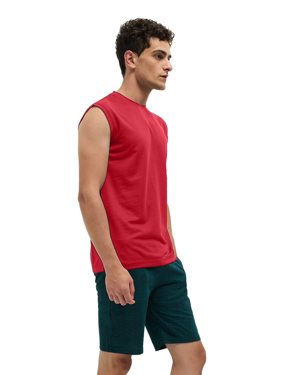 OTTO Essentials Men’s Sleeveless Gym  Premium Cotton Blend Muscle Fit High Risk Red Flexo Tank Top