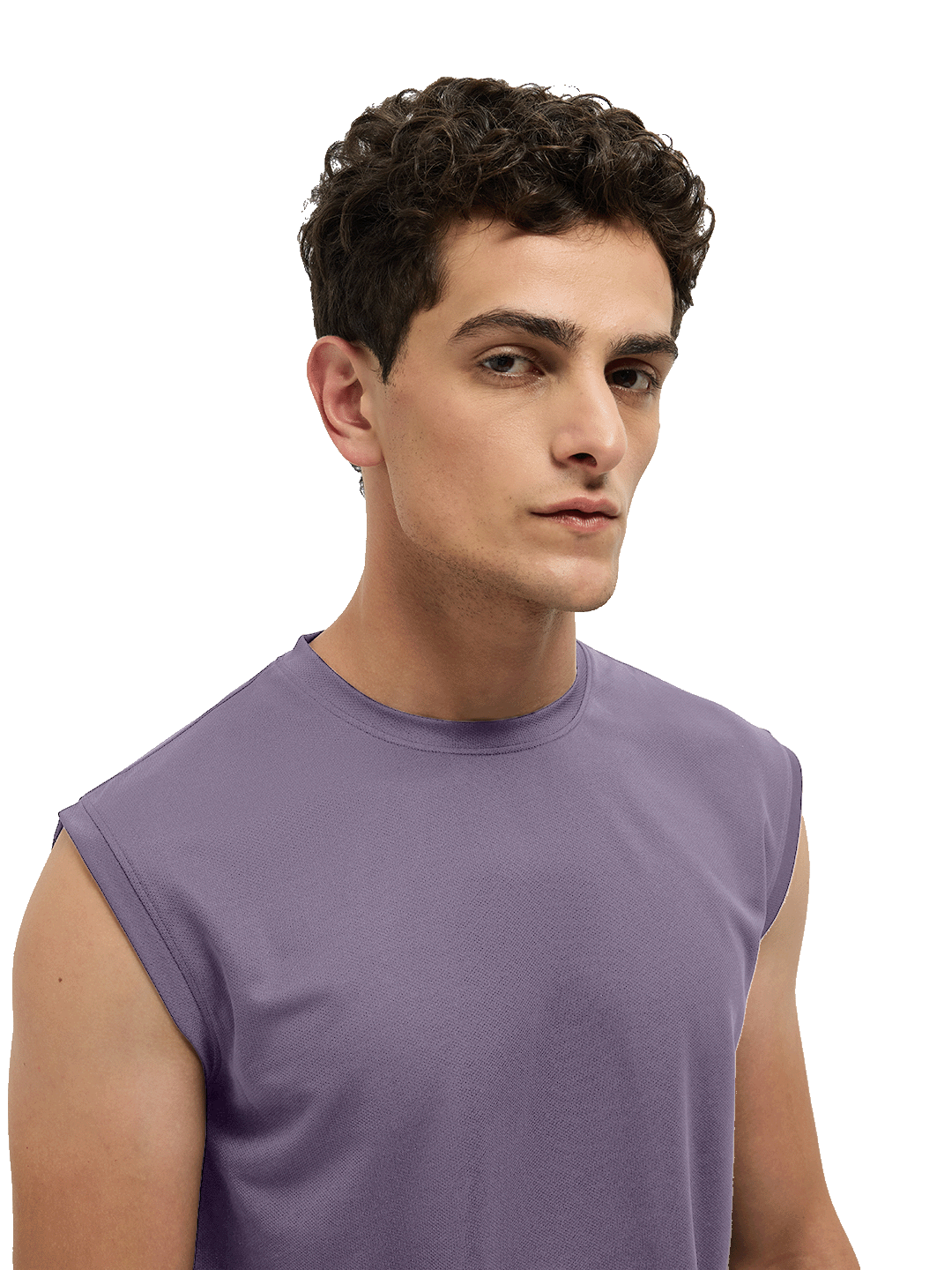 OTTO Essentials Men’s Sleeveless Gym  Premium Cotton Blend Muscle Fit Orchid Mist Flexo Tank Top