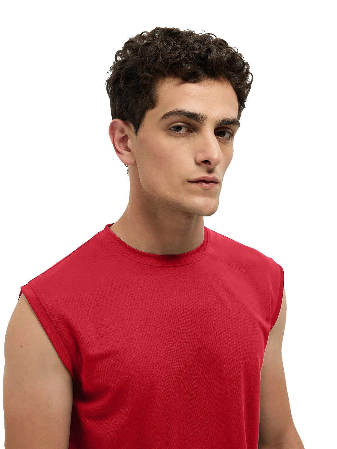 OTTO Essentials Men’s Sleeveless Gym  Premium Cotton Blend Muscle Fit High Risk Red Flexo Tank Top