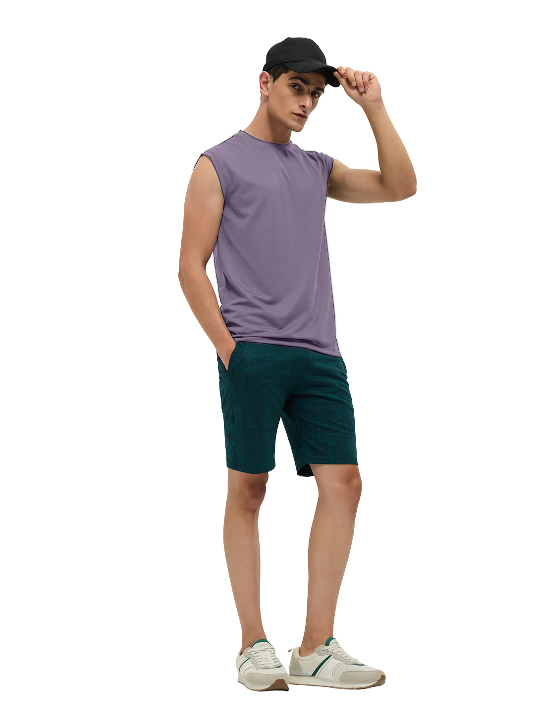 OTTO Essentials Men’s Sleeveless Gym  Premium Cotton Blend Muscle Fit Orchid Mist Flexo Tank Top