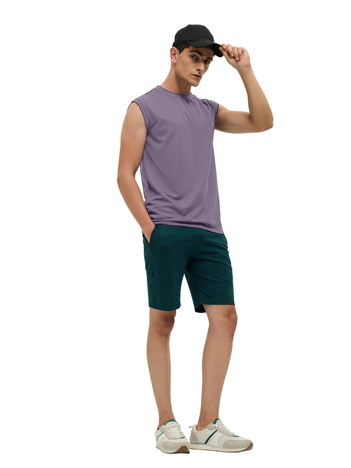 OTTO Essentials Men’s Sleeveless Gym  Premium Cotton Blend Muscle Fit Orchid Mist Flexo Tank Top