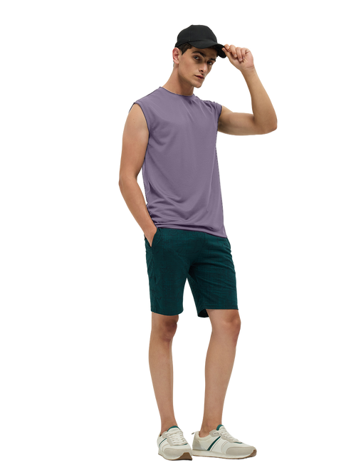 OTTO Essentials Men’s Sleeveless Gym  Premium Cotton Blend Muscle Fit Orchid Mist Flexo Tank Top
