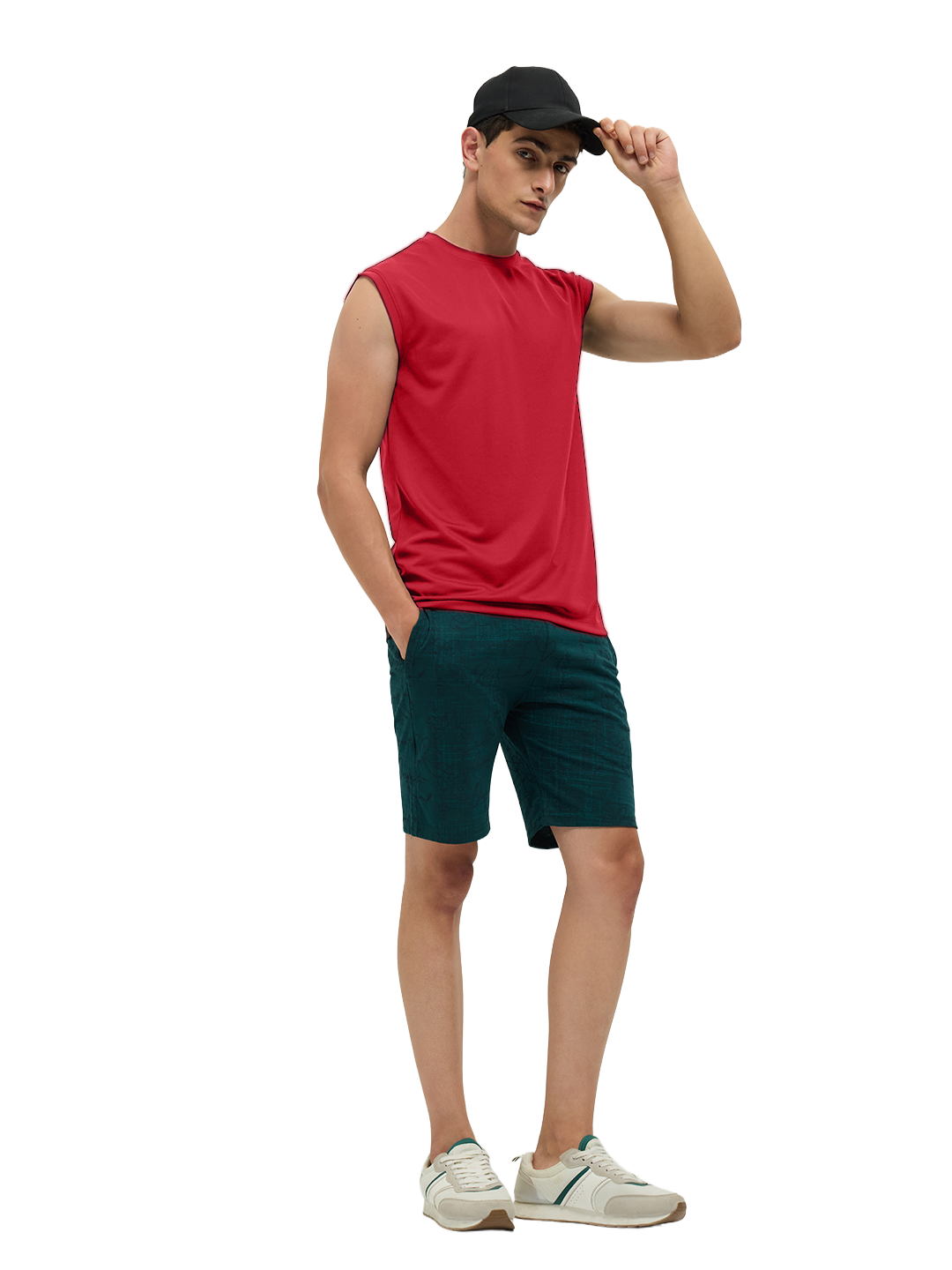 OTTO Essentials Men’s Sleeveless Gym  Premium Cotton Blend Muscle Fit High Risk Red Flexo Tank Top