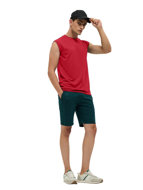 OTTO Essentials Men’s Sleeveless Gym  Premium Cotton Blend Muscle Fit High Risk Red Flexo Tank Top