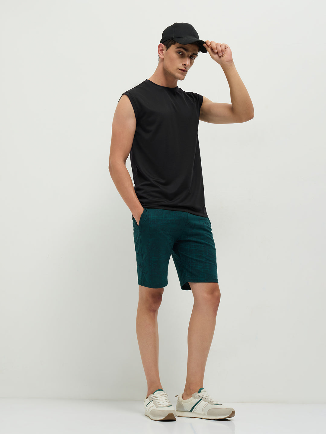 OTTO Essentials Men’s Sleeveless Gym Premium Cotton Blend Muscle Fit Black Flexo Tank Top