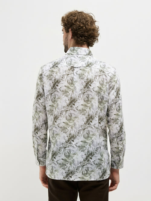 Green Leaf Printed Casual Shirt