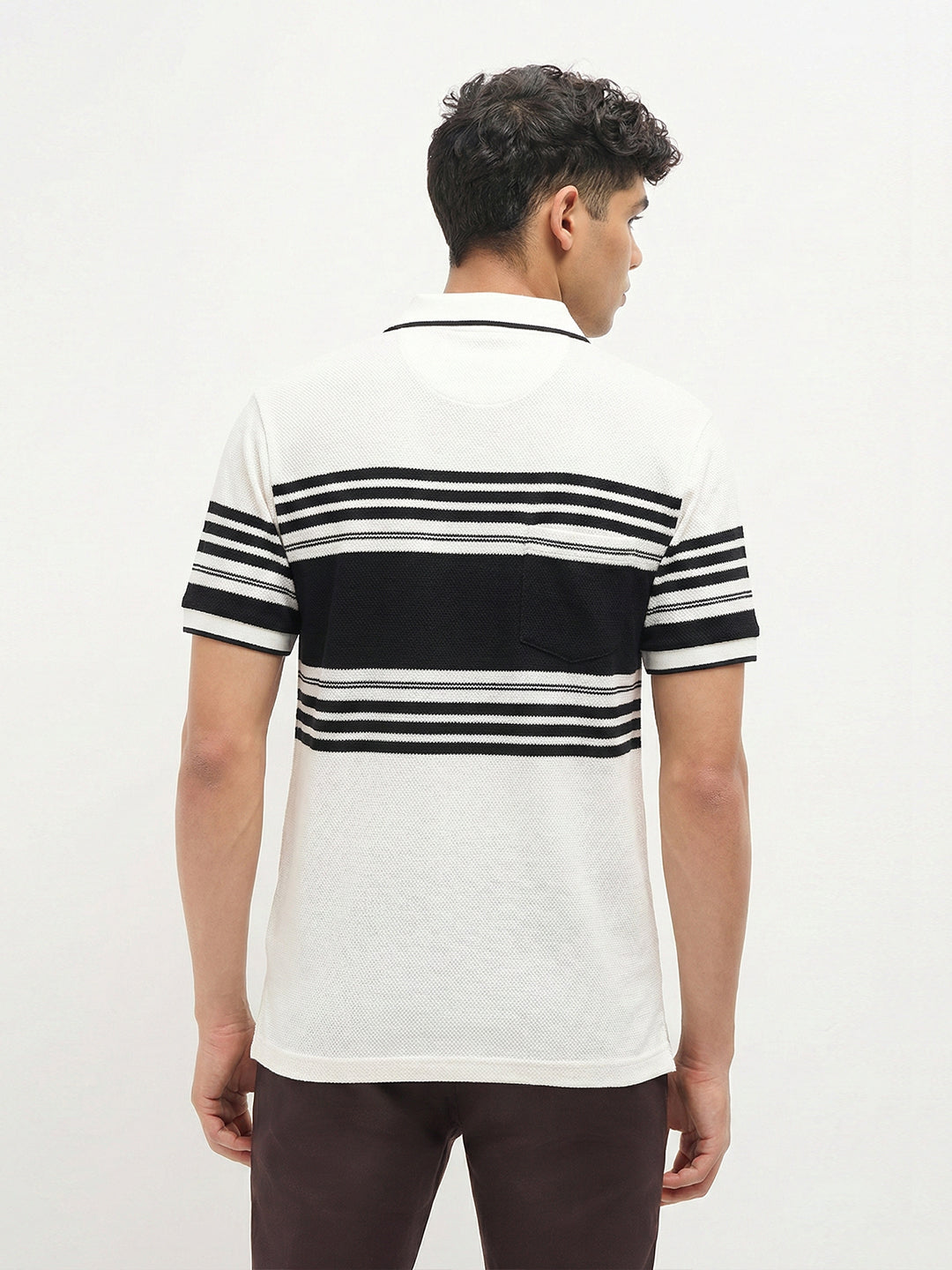 Off-White Horizontal Stripes Polo T-Shirt