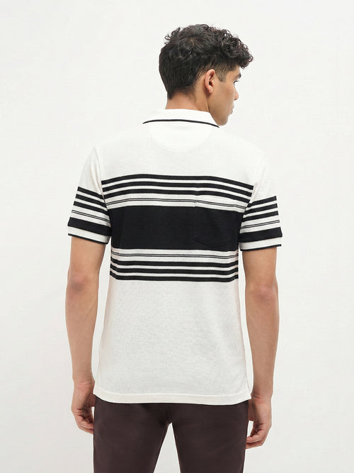 Off-White Horizontal Stripes Polo T-Shirt