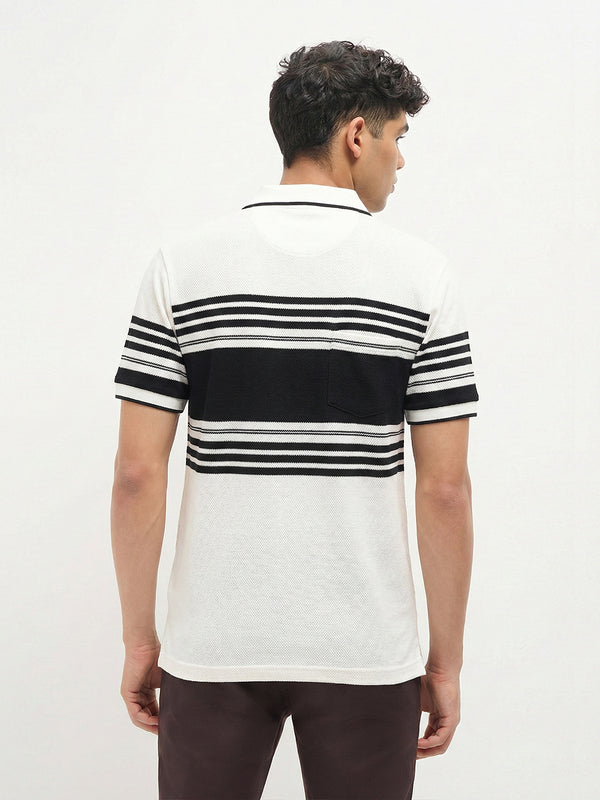 Off-White Horizontal Stripes Polo T-Shirt