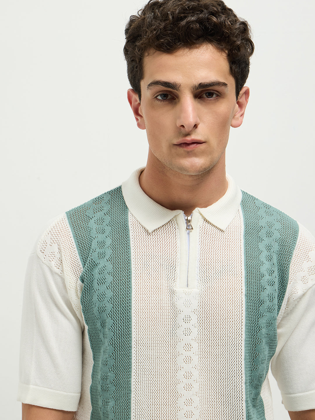 Green Stripes Polo T Shirt