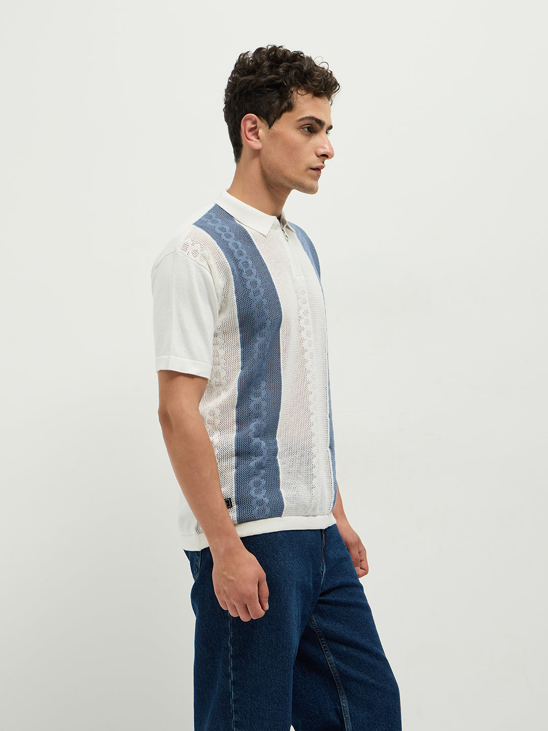 Blue Stripes Polo T Shirt