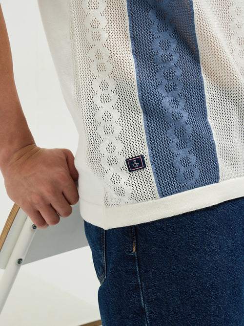 Blue Stripes Polo T Shirt