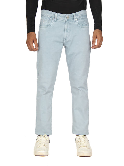Steel Denim Solid Trousers