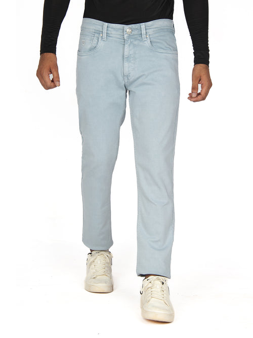 Steel Denim Solid Trousers