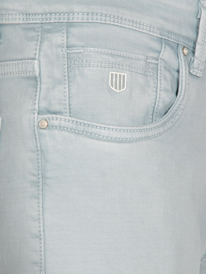 Steel Denim Solid Trousers