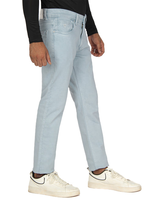 Steel Denim Solid Trousers