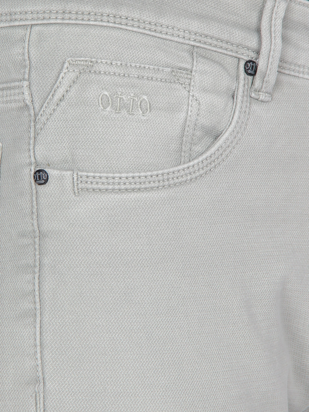 Fawn Denim Solid Trousers